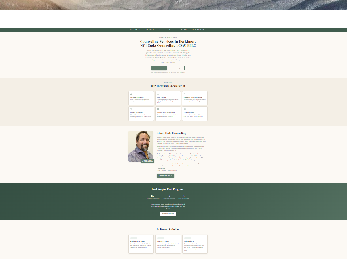 Cuda Counseling website redesign