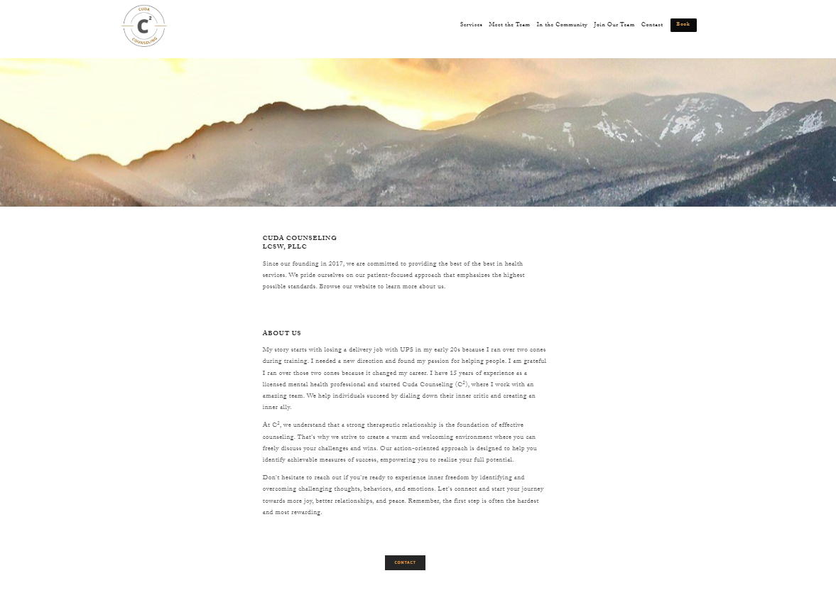 Cuda Counseling website before redesign