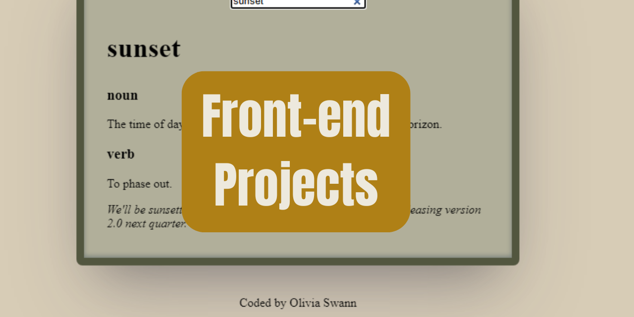 front-end coding projects portfolio